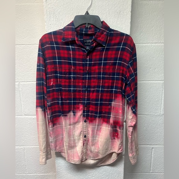 J.Crew Red and Navy Plaid Shirt - Picture 1 of 5
